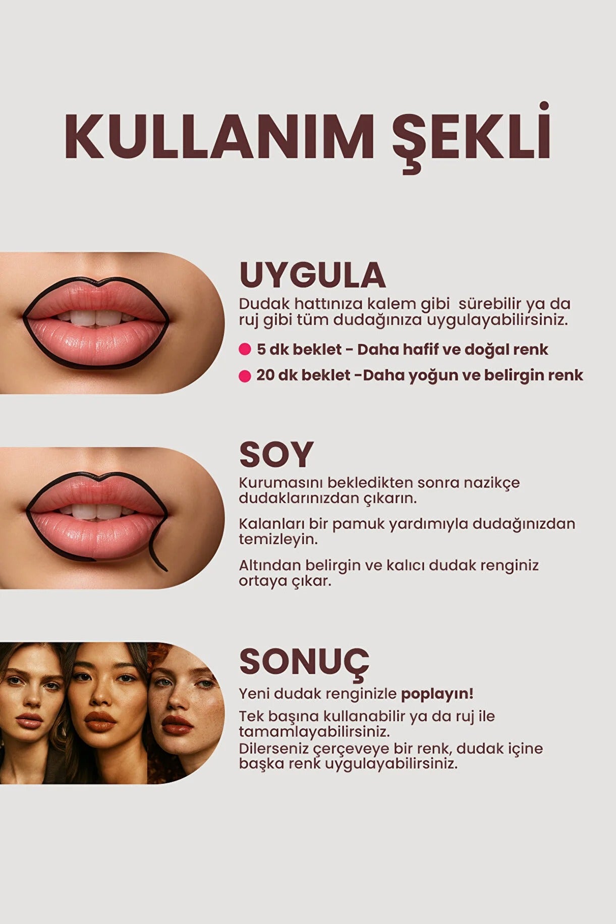 GlossUp-Soyulabilir Dudak Kalemi - Peel-Off Lip Tattoo